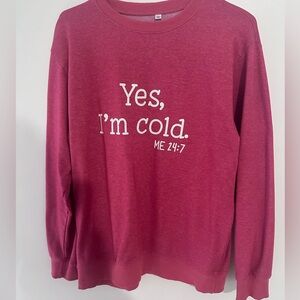 Red crew neck sweat shirt size medium